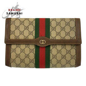 GUCCI Sherry Line Bag Shoulder Beige Tan Brown GG Supreme Leather